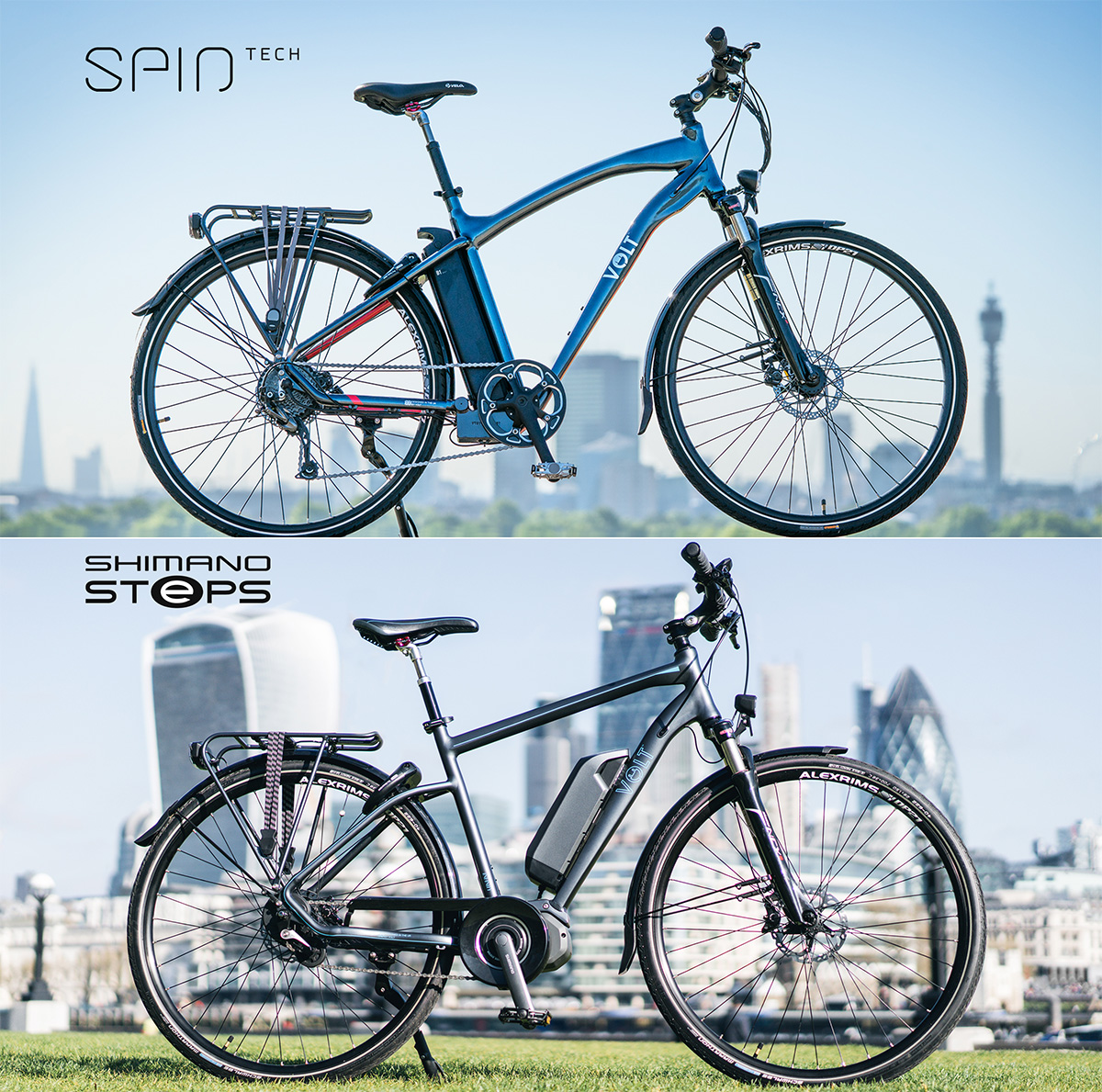 The VOLT Pulse featuring the SpinTech motor system and VOLT Infinity featuring Shimano STEPS