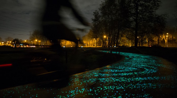 Van Gogh Starry Night style bike Cycle Path by Studio Roosegaarde