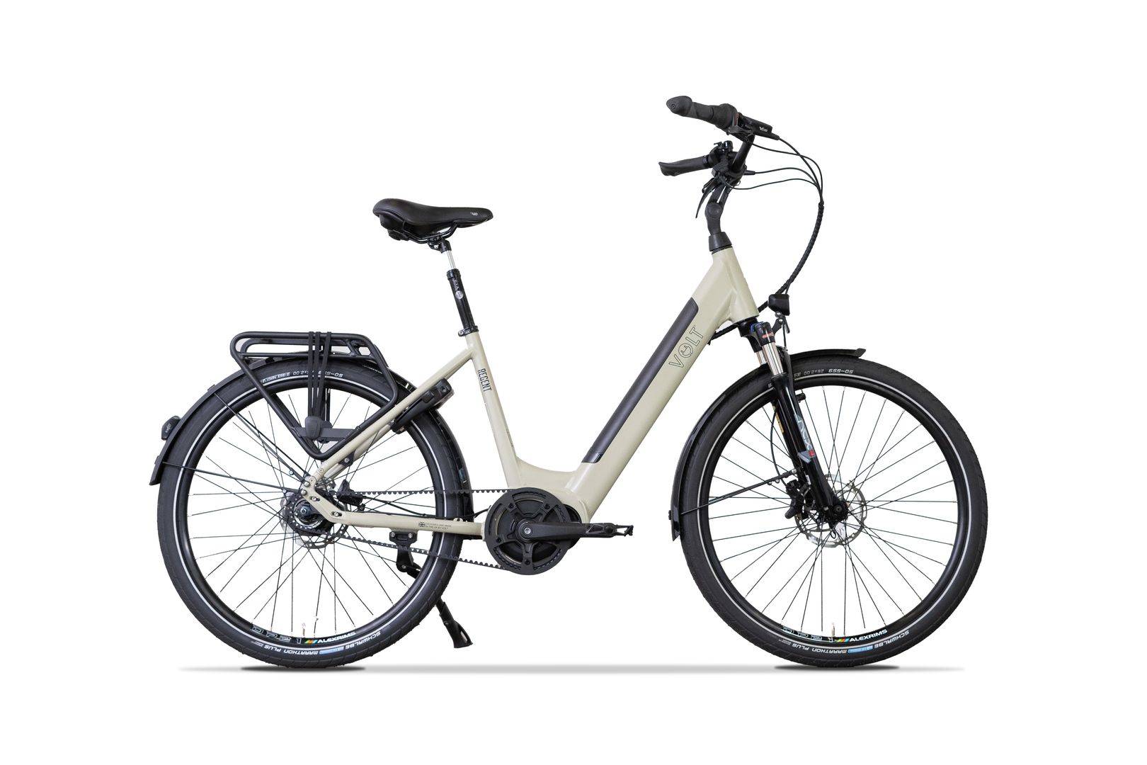 Volt Regent Sand E-bike straight studio photograph