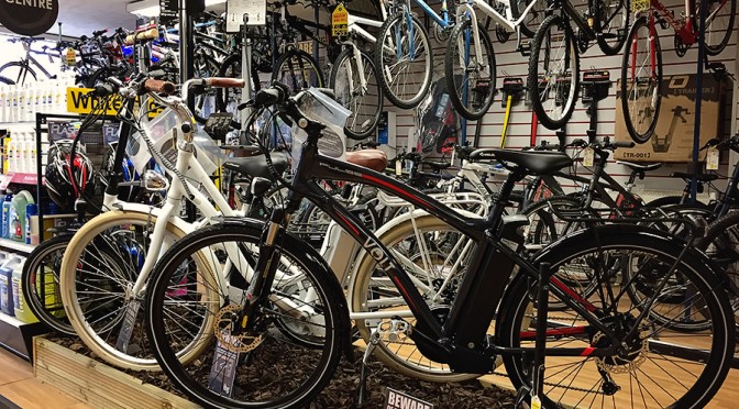 Volt e-bike display at Whiteheads Cycle in Carlisle