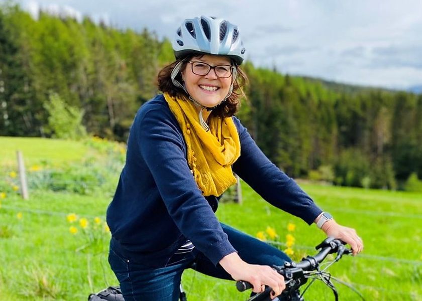 Woman riding ebike